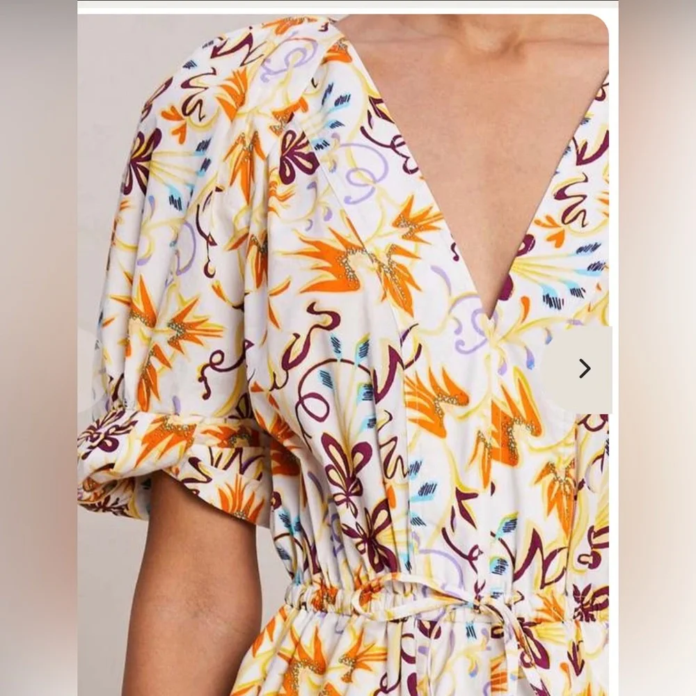 NWOT A.L.C. Mia Cotton Yellow and White Floral Dress Size 2 - Picture 2 of 11